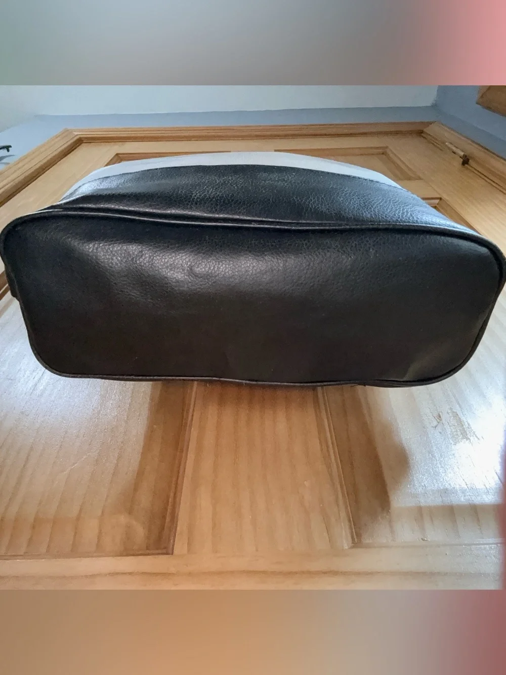 Calvin Klein Silver and Black Colorblock Tote- -EC - see pics for measurements